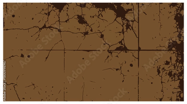 Fototapeta Grunge brown texture with cracks and scratches for backgrounds or design element usage