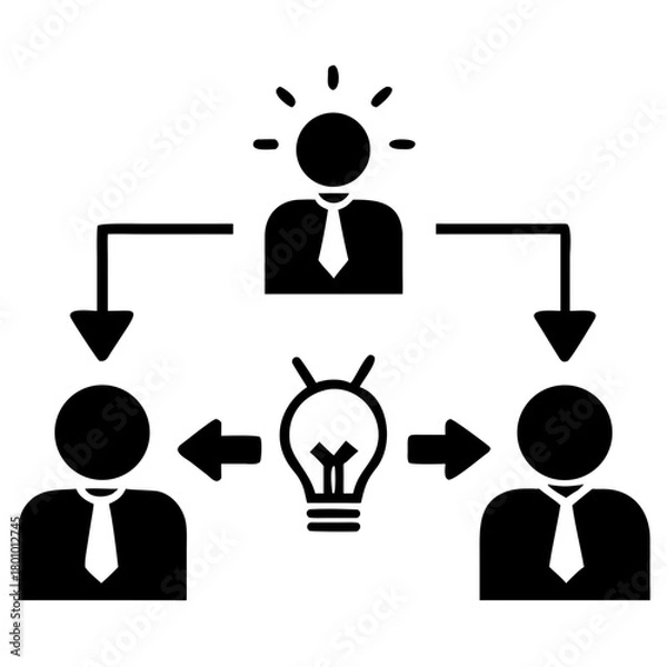 Obraz Office People Exchanging Ideas Silhouette