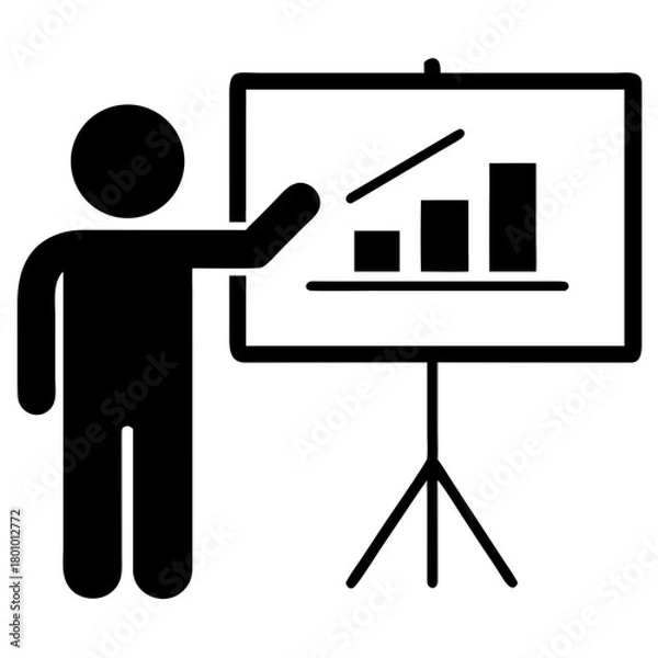 Obraz Person Holding Presentation Paper Silhouette