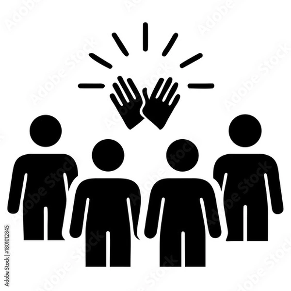 Obraz Startup Team Clapping Hands Silhouette