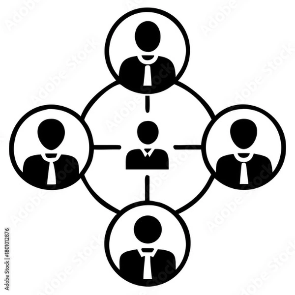 Obraz Office Colleagues Collaborating Silhouette