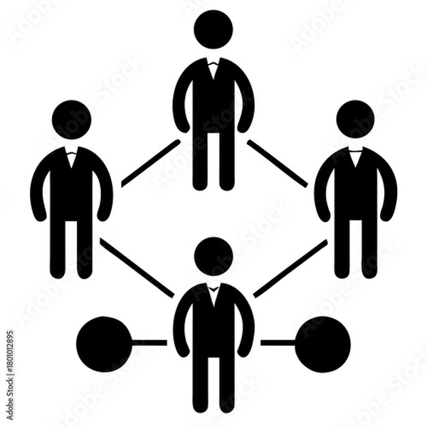 Obraz People Networking at Event Silhouette