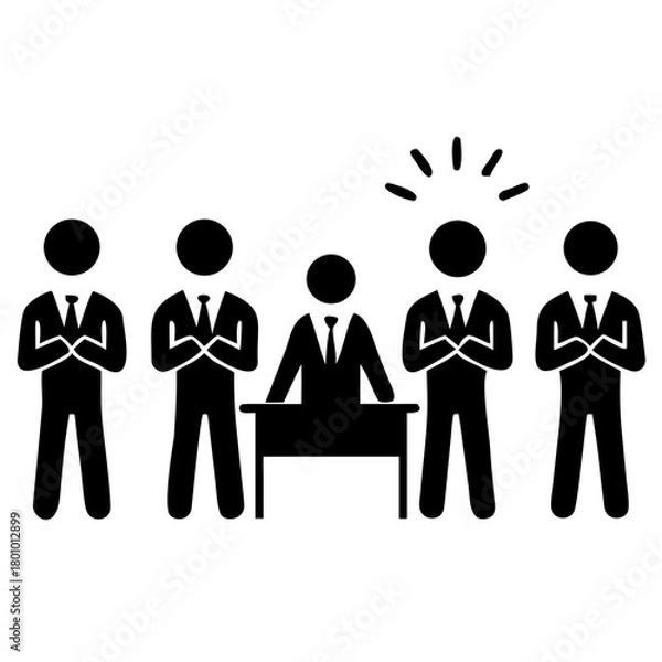 Obraz Office Team Applauding Silhouette