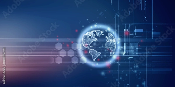 Fototapeta 2d illustration world map abstract background