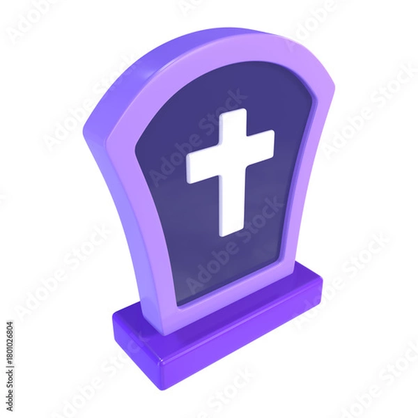 Obraz Cemetery 3D Illustration Icon