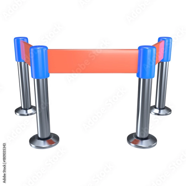 Fototapeta Queue Barrier 3D Illustration Icon