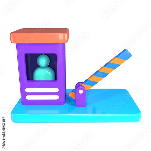 Obraz Toll Gates 3D Illustration Icon