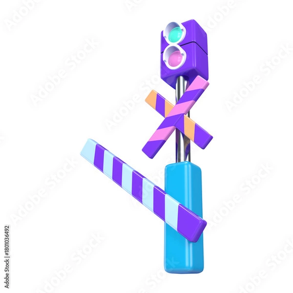 Obraz Train Barrier 3D Illustration Icon