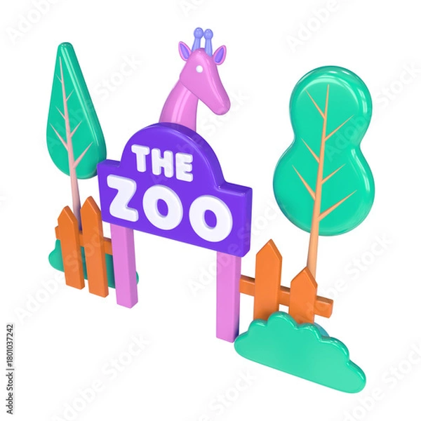 Obraz Zoo 3D Illustration Icon