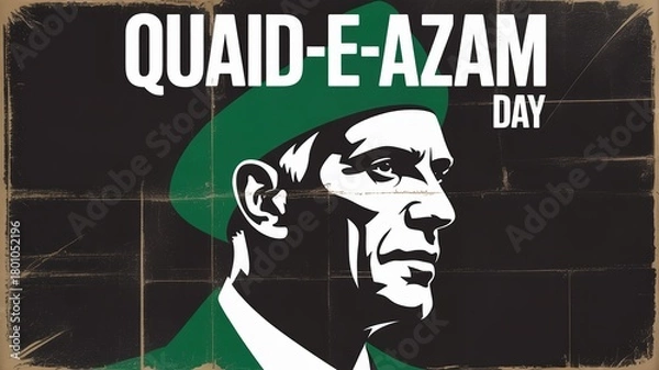 Obraz Remembering Quaid-e-Azam Day: A Tribute to Pakistan's Founder in Vintage Style