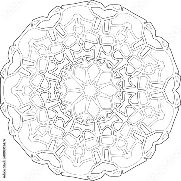 Obraz Black and white hand drawn mandala 
