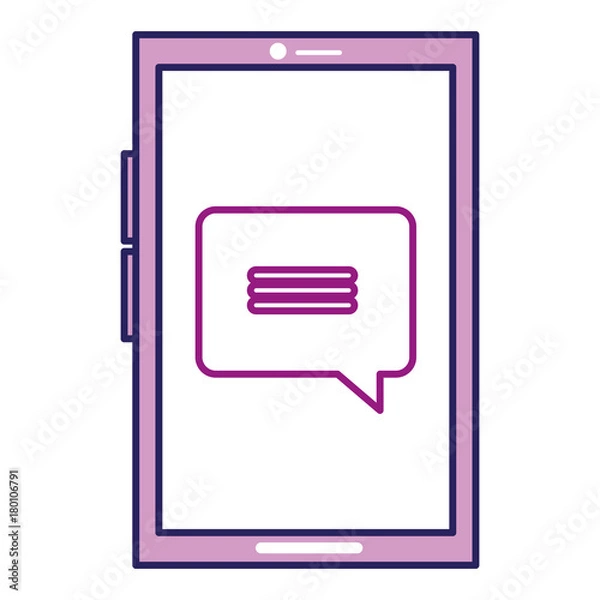 Fototapeta smartphone device with speech bubbles