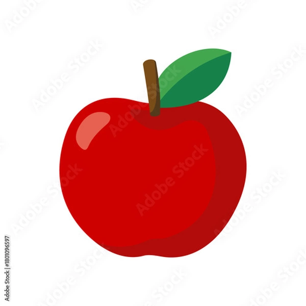 Fototapeta Transparent vector image png of red apple fruit