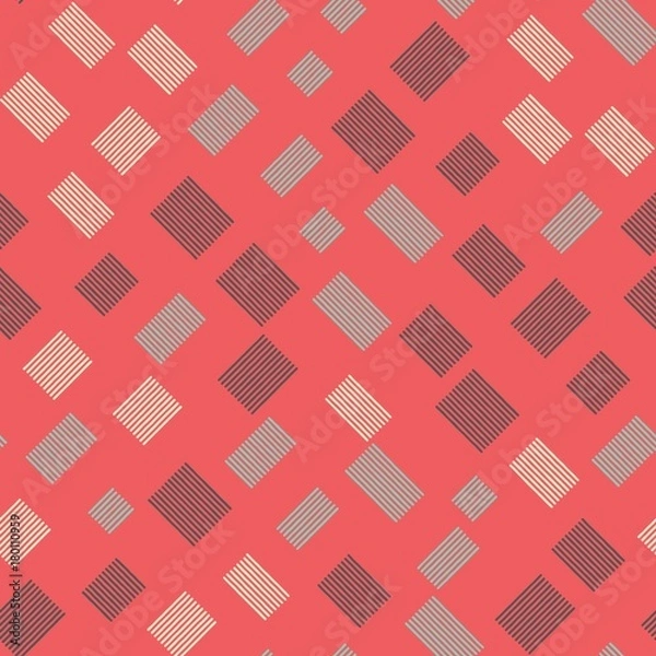 Fototapeta Seamless pattern with rectangles with lines. Vector repeating texture.