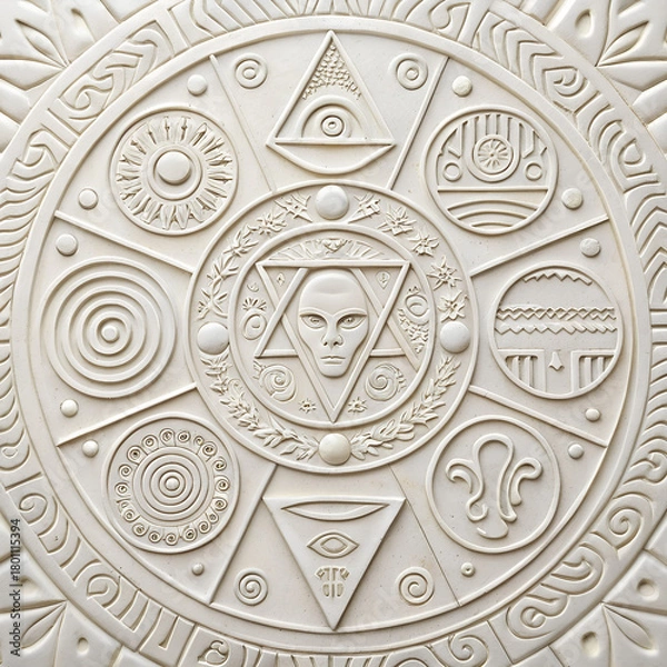 Fototapeta alien hieroglyphics on isolated white background png