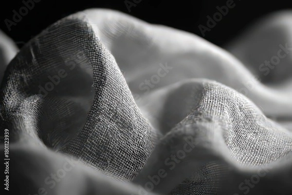 Fototapeta Abstract Fabric Texture with Highlighted Detailing in Monochromatic Tones