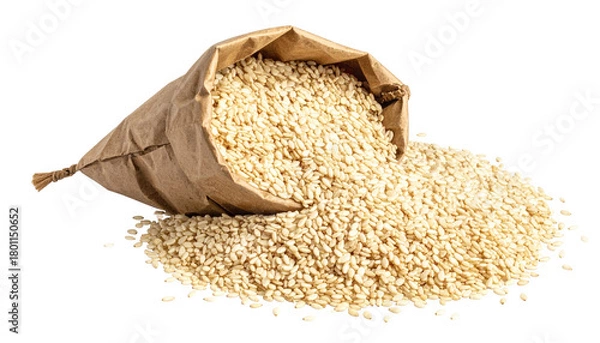 Fototapeta Culinary ingredient sesame seeds kitchen food home isolated on transparent background