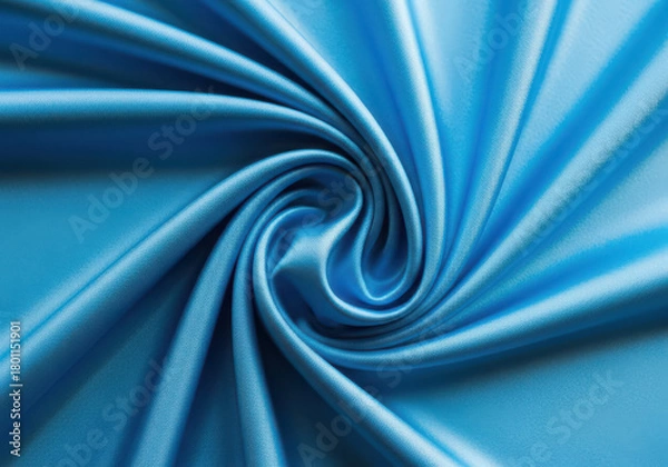 Fototapeta Swirling blue satin fabric creating a mesmerizing and luxurious texture, perfect for elegant backgrounds and designs