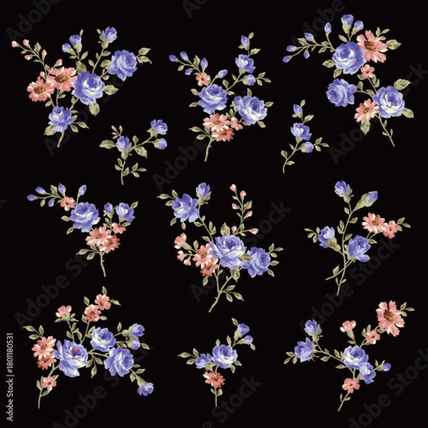 Obraz A collection of rose materials ideal for textile design,