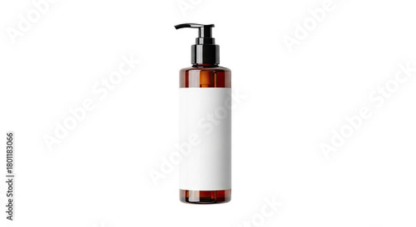 Obraz Empty White Cosmetic Bottle with Pump Dispenser 1.