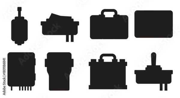 Obraz electronic components color vector elements icons