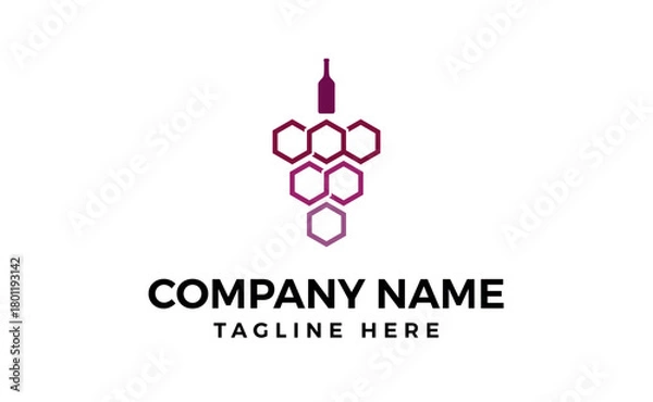 Fototapeta Wine bottle logo template vector