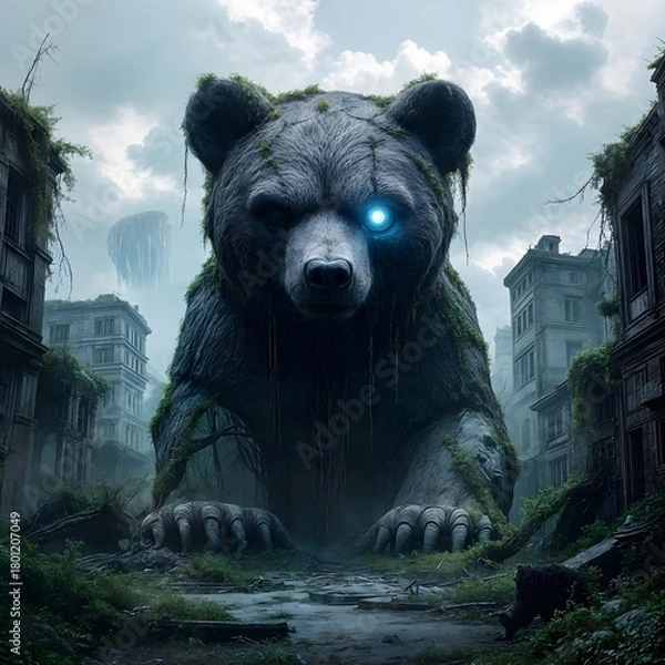 Obraz cyber brown bear in the sun