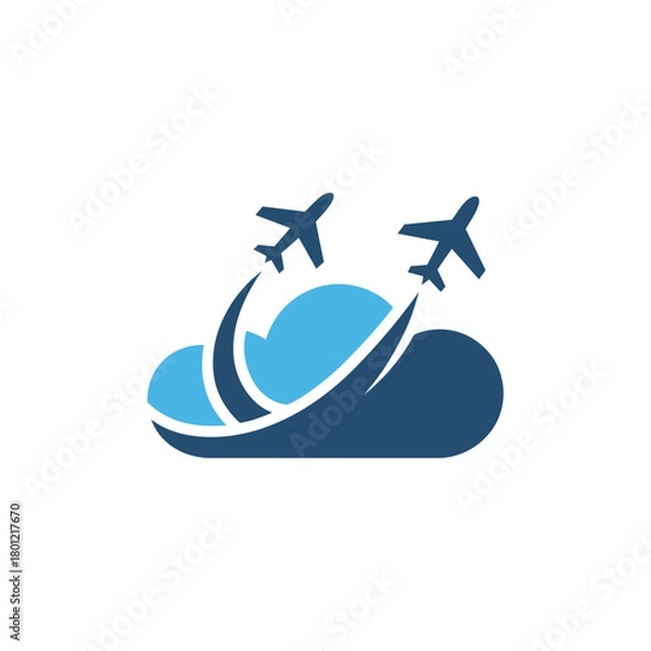 Obraz Airplane and cloud logo