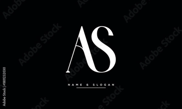 Obraz AS, SA, A, S Abstract Letters Logo Monogram