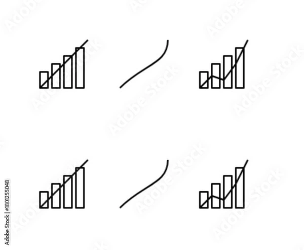 Obraz Bar Graphs with growth icons