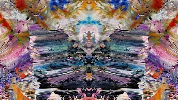 Fototapeta Abstract art background . Hand painting artwork on canvas .