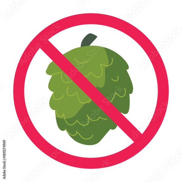 Fototapeta Red prohibition sign with soursop fruit icon, soursop side effects, no soursop sign, disadvantages of soursop
