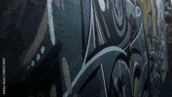 Obraz Intricate Urban Graffiti with Abstract Designs on Wall Surface