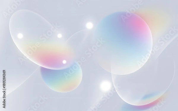 Obraz Abstract Transparent Spheres Illustration Isolated Background Effect
