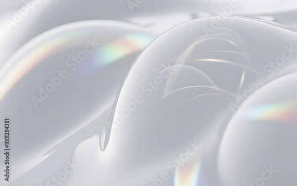 Obraz Abstract Transparent Curved Shapes Isolated Background Artistic Design