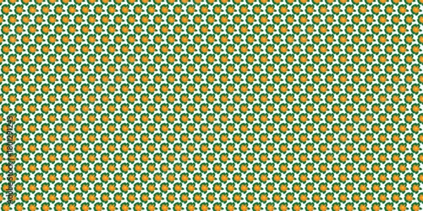 Fototapeta Floral Pattern with Orange Petals and Green Leaves – Seamless Vector Design for Textile and Wallpaper