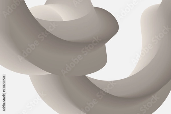 Fototapeta 3D Organic Shapes – Soft Grey Abstract Fluid Background