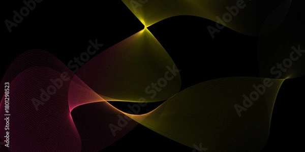 Fototapeta Futuristic Light Waves – Abstract Glowing Curve Background