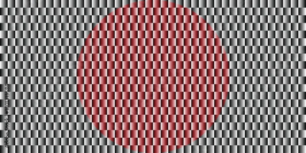 Fototapeta Optical Illusion with Red Oval on Checkerboard – Abstract Vector Design Creating Depth Through Contrast