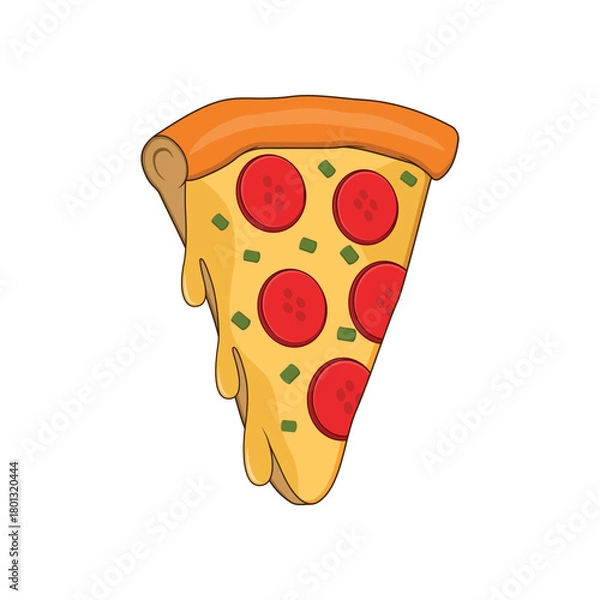 Obraz Slice of pizza. Vector illustration