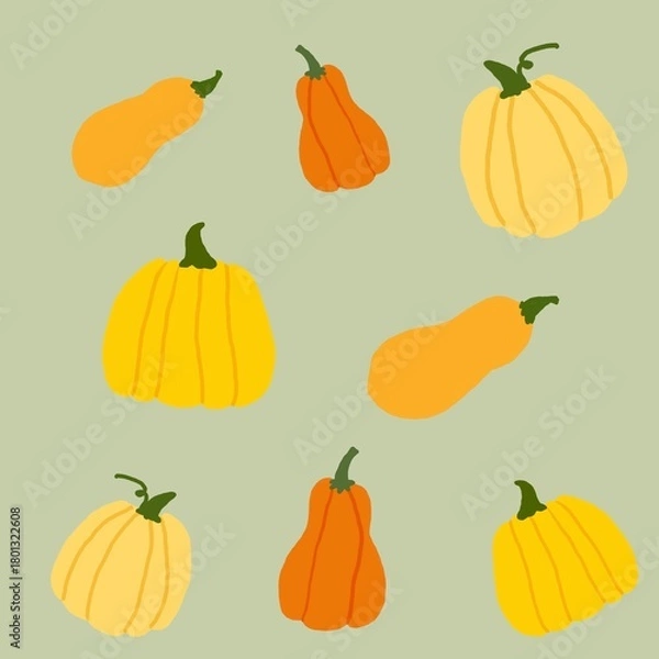 Fototapeta seamless pattern with pumpkins