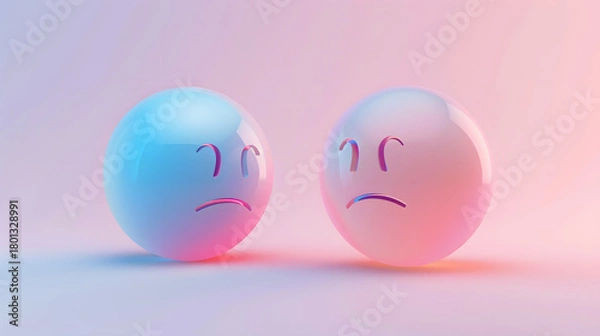 Obraz 3d Isometric pastel gradient icon two chat bubble