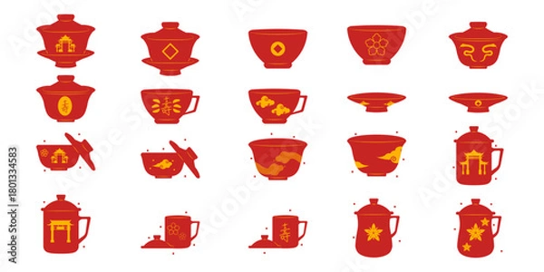 Fototapeta Chinese Tea Cup Illustration