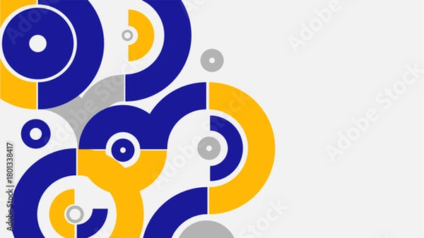 Obraz Modern Geometric Circles Abstract Background Blue Yellow