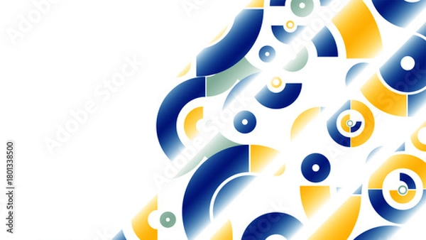 Obraz Modern Geometric Circles Abstract Background Blue Yellow