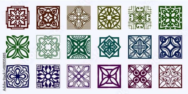 Fototapeta Ornamental elements set . Template for design and decoration. Vector illustration eps10
