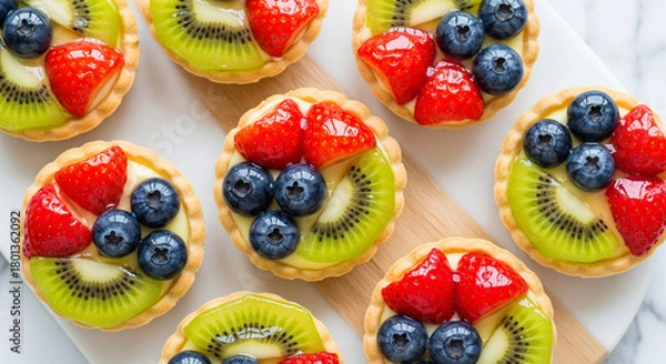 Fototapeta Colorful Mini Fruit Tarts
