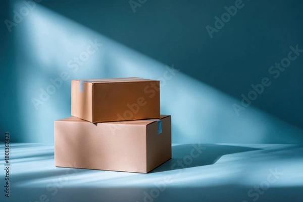 Obraz Cardboard express delivery boxes offering 24 hour shipping