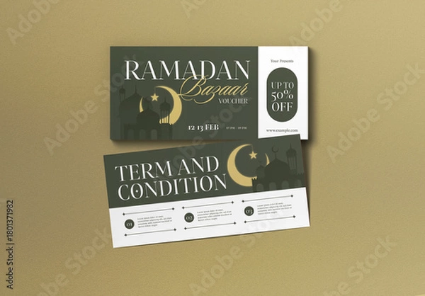 Obraz Green Minimalist Ramadan Bazaar Voucher