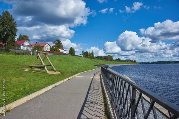 Obraz Myshkin  town , city ​​embankment